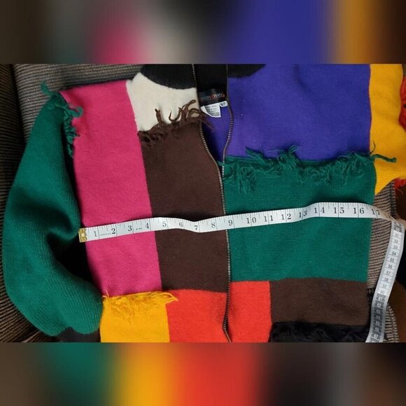 Eclectic Vintage Wool Jacket Maximalist Y2K Indie Patchwork Aesthetic - Picture 6 of 8